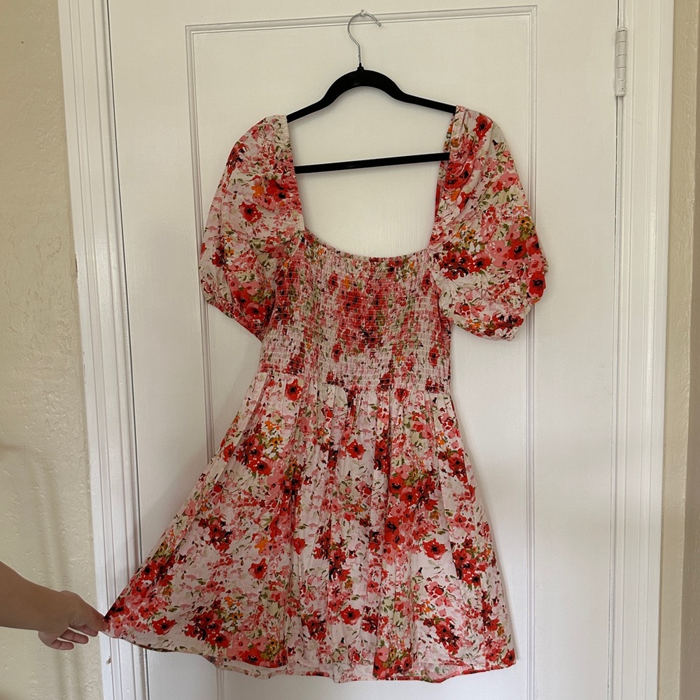 H&M Floral Smocked Mini Dress